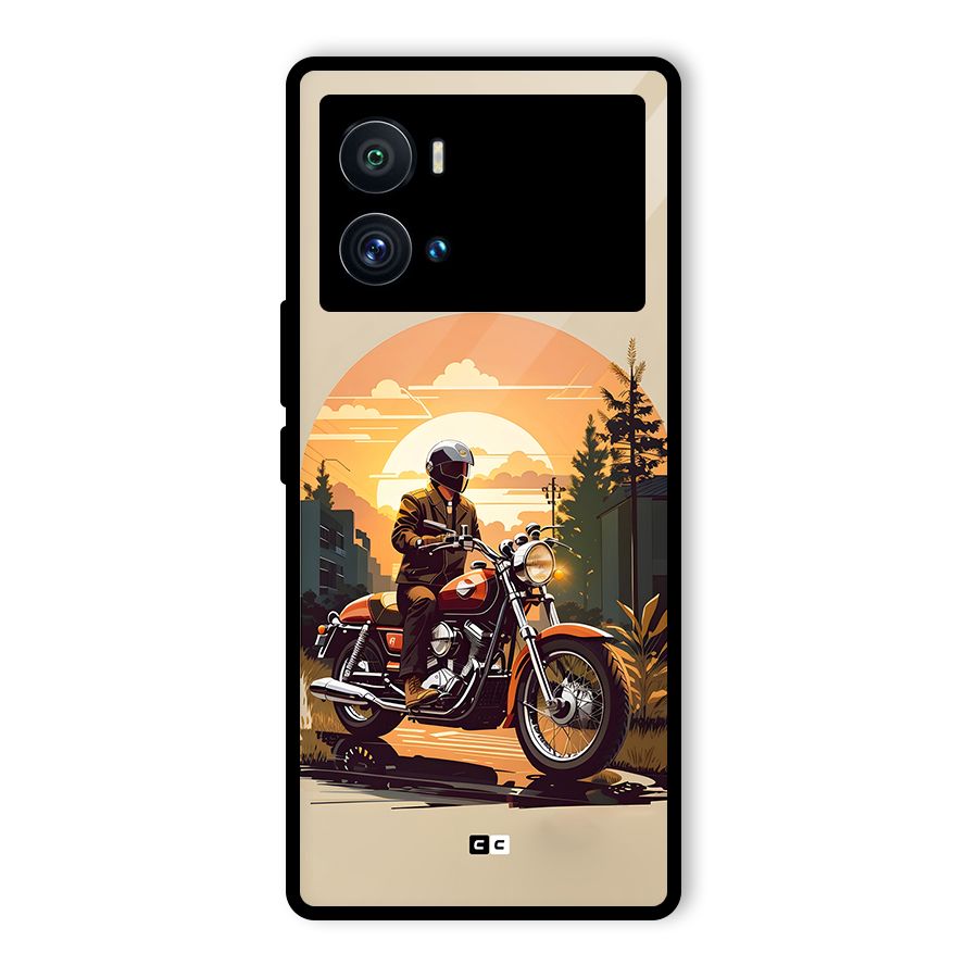 Vintage Bike Art Glass Back Case for Vivo iQOO 9 Pro