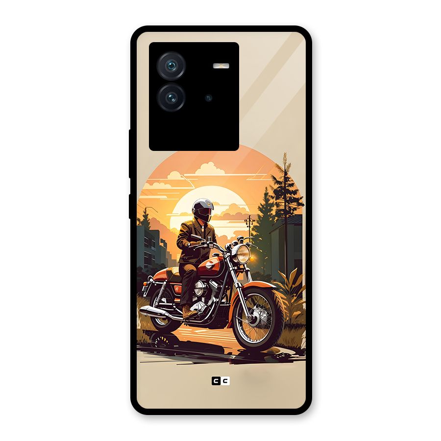 Vintage Bike Art Glass Back Case for Vivo iQOO Neo 6 5G