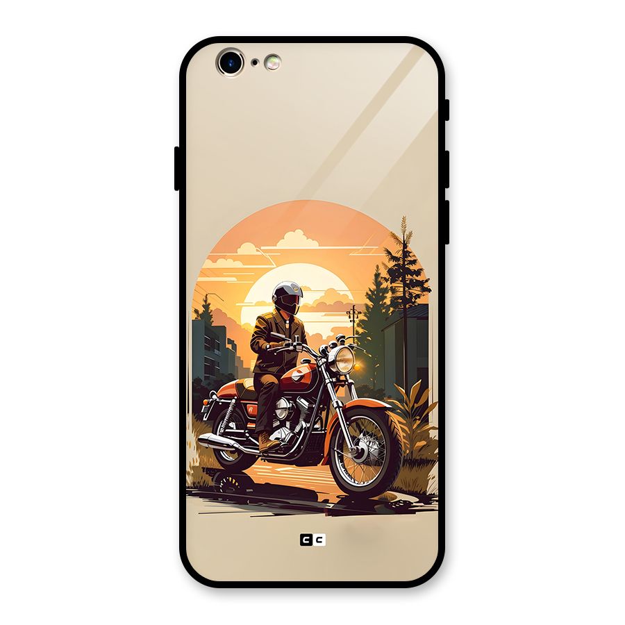 Vintage Bike Art Glass Back Case for iPhone 6 6S