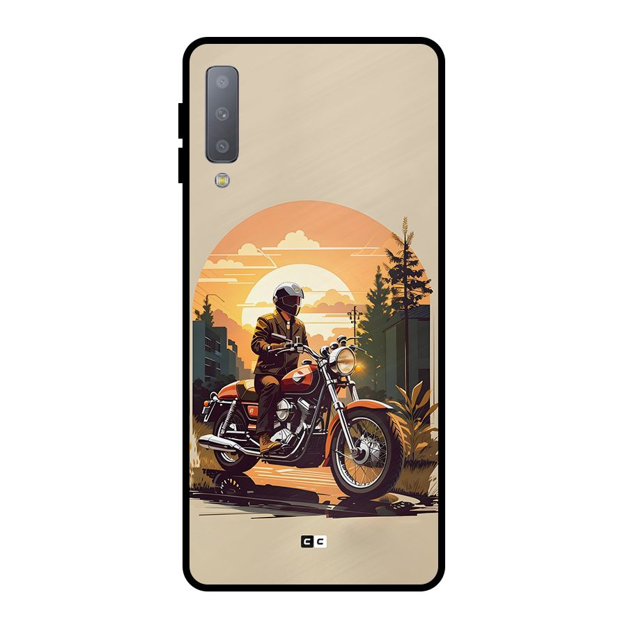 Vintage Bike Art Metal Back Case for Galaxy A7 (2018)