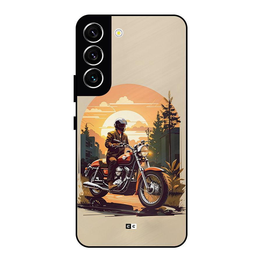 Vintage Bike Art Metal Back Case for Galaxy S22 5G