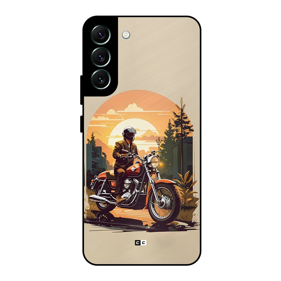Vintage Bike Art Metal Back Case for Galaxy S22 Plus 5G