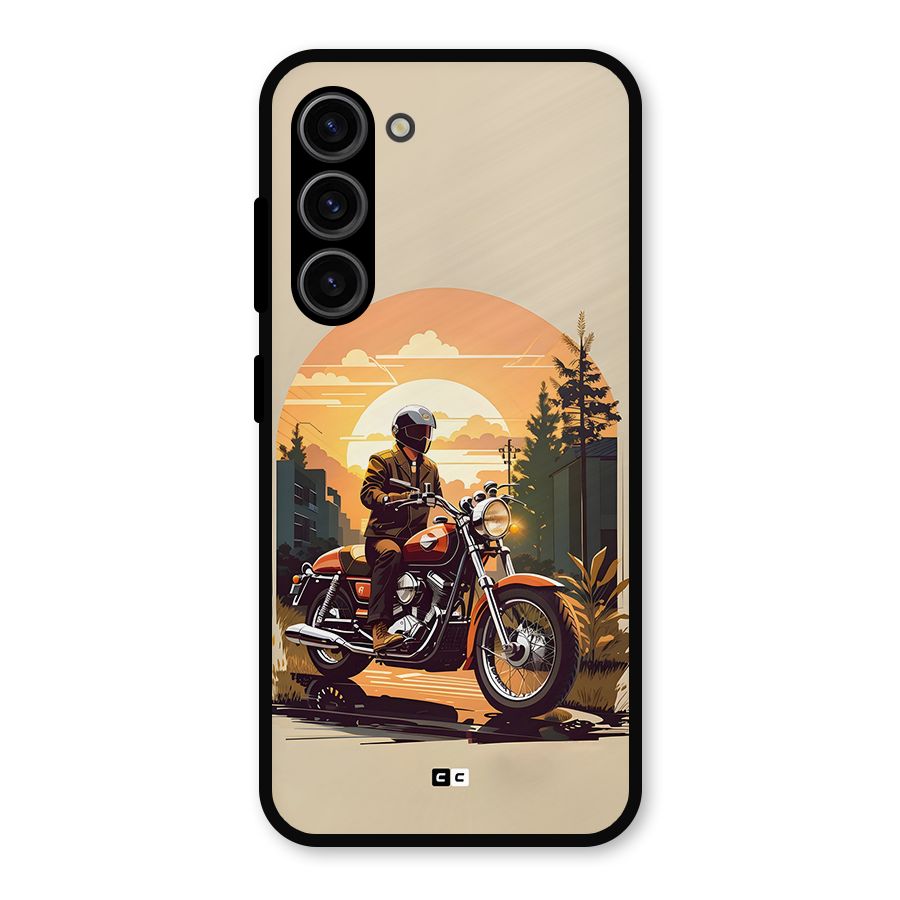 Vintage Bike Art Metal Back Case for Galaxy S23