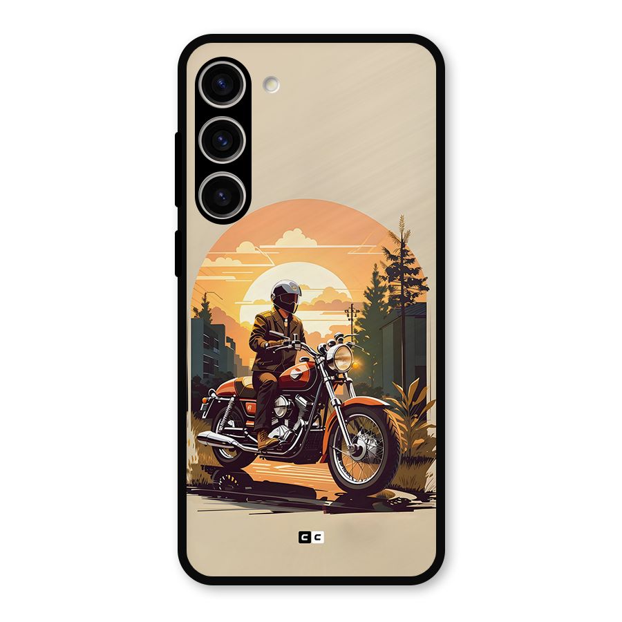 Vintage Bike Art Metal Back Case for Galaxy S23 Plus