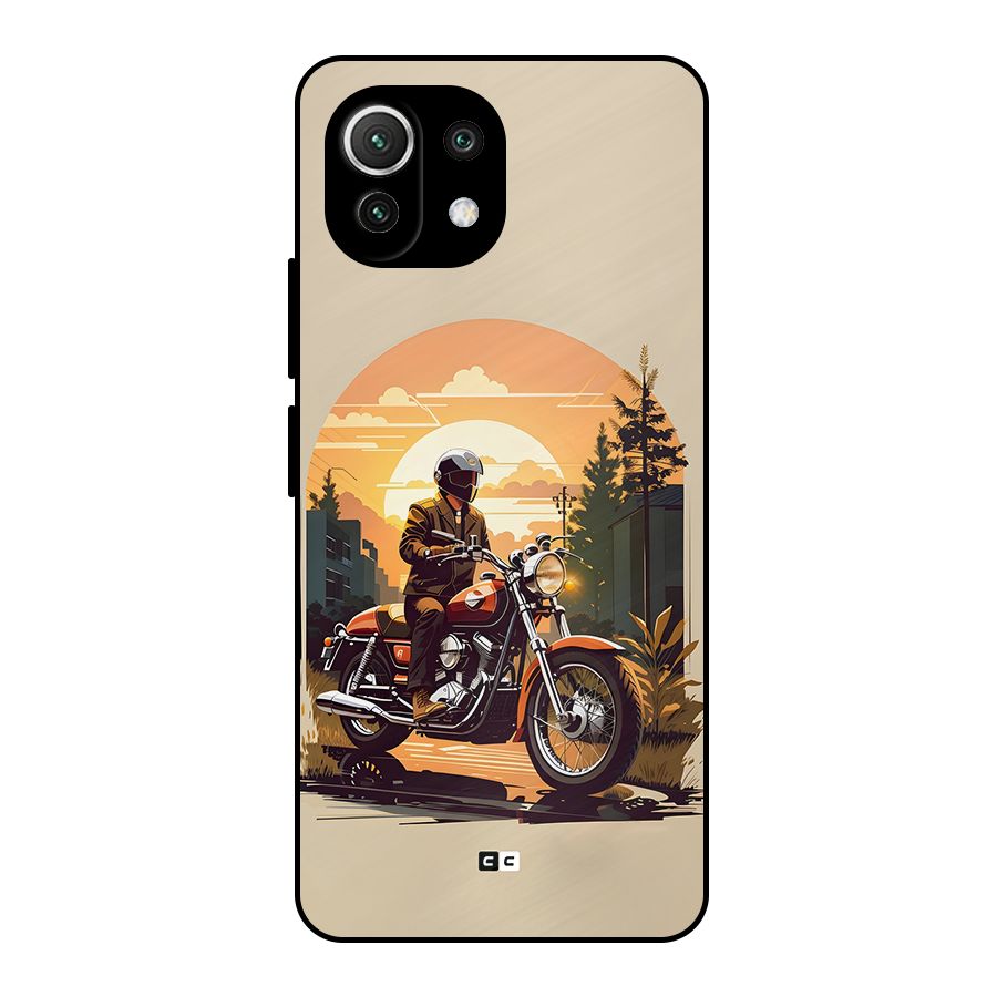 Vintage Bike Art Metal Back Case for Mi 11 Lite