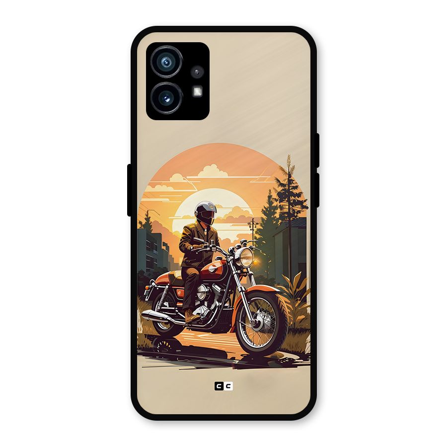 Vintage Bike Art Metal Back Case for Nothing Phone 1