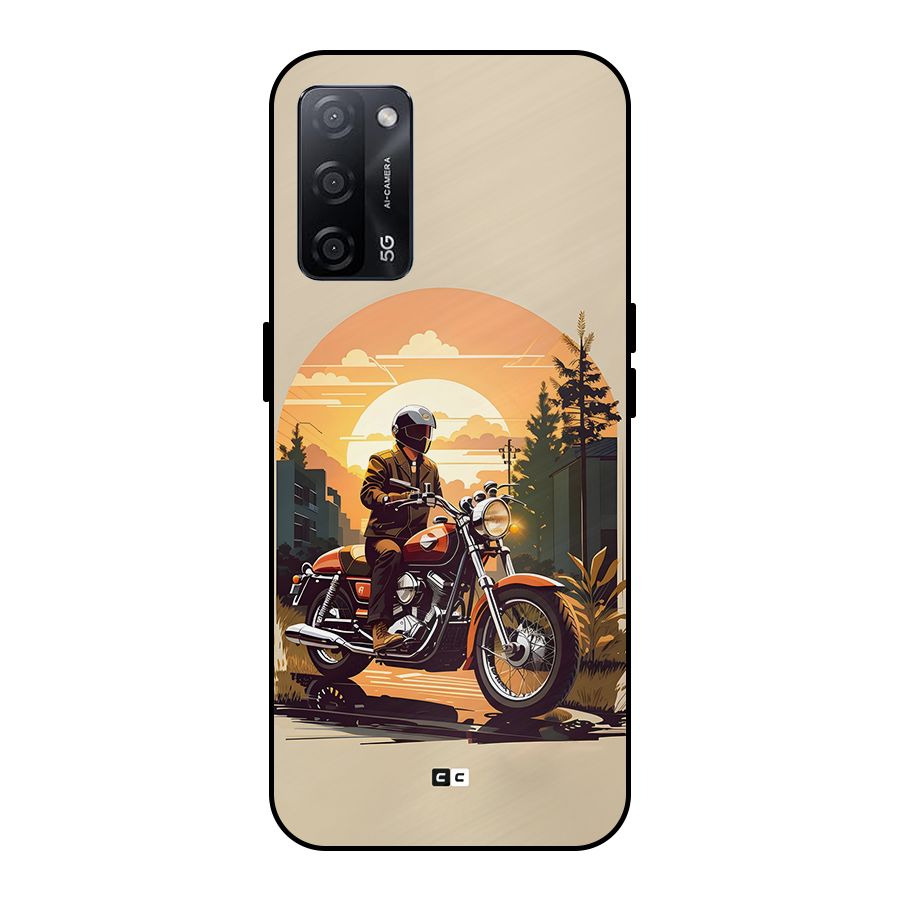 Vintage Bike Art Metal Back Case for Oppo A53s 5G