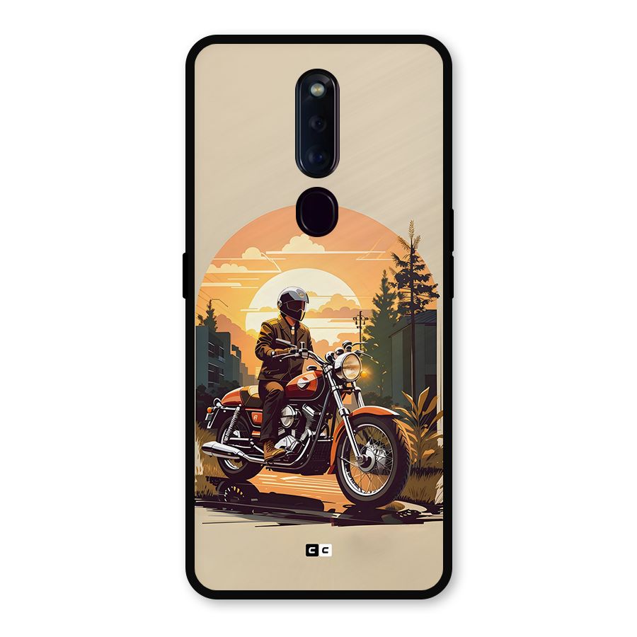 Vintage Bike Art Metal Back Case for Oppo F11 Pro
