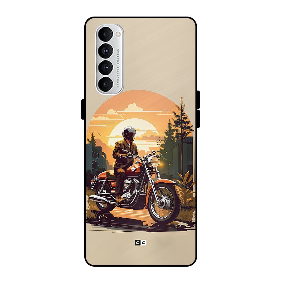 Vintage Bike Art Metal Back Case for Oppo Reno4 Pro