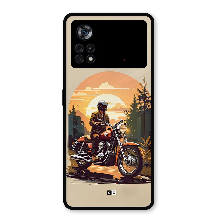 Vintage Bike Art Metal Back Case for Poco X4 Pro 5G
