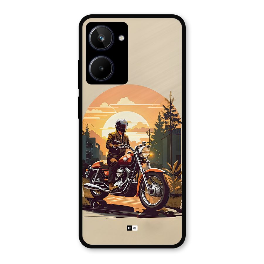 Vintage Bike Art Metal Back Case for Realme 10