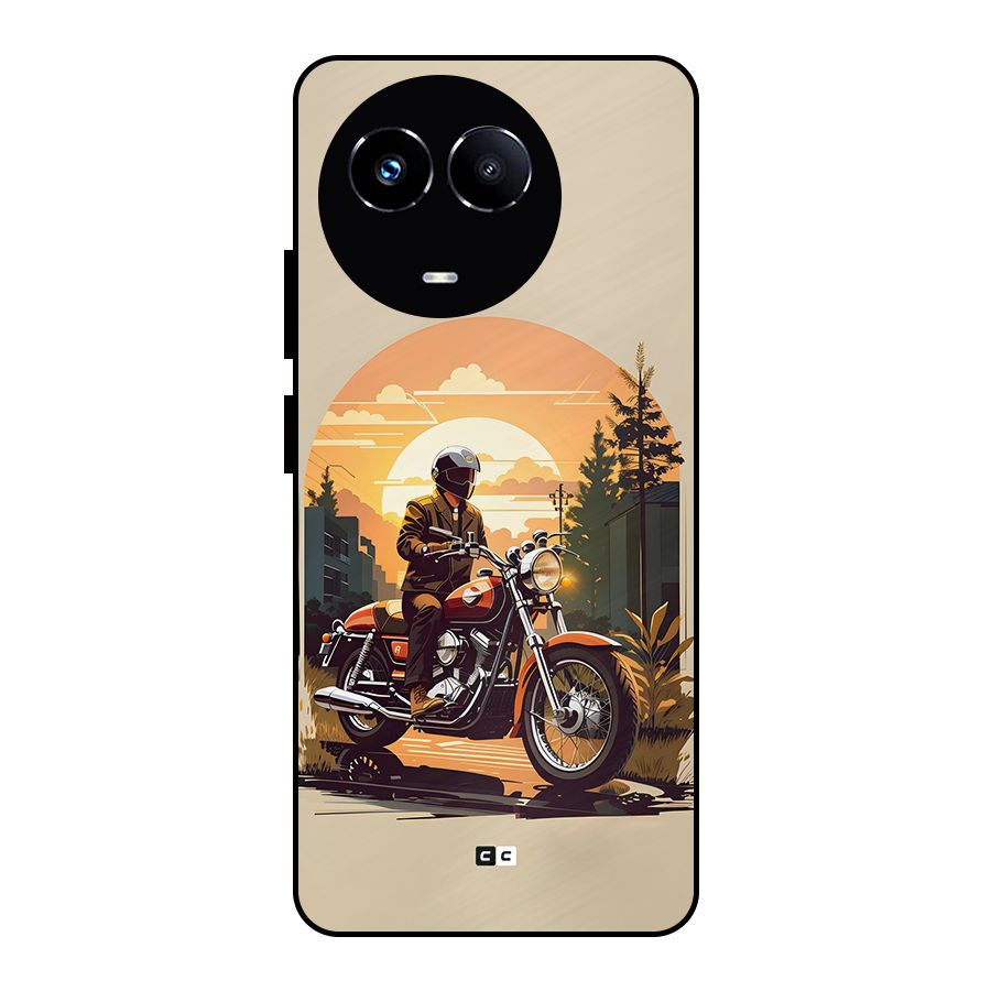 Vintage Bike Art Metal Back Case for Realme 11 5G