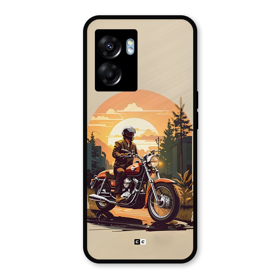 Vintage Bike Art Metal Back Case for Realme Narzo 50 5G