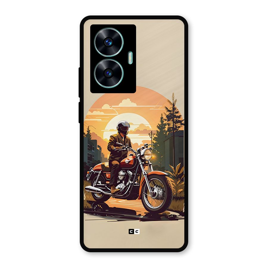 Vintage Bike Art Metal Back Case for Realme Narzo N55