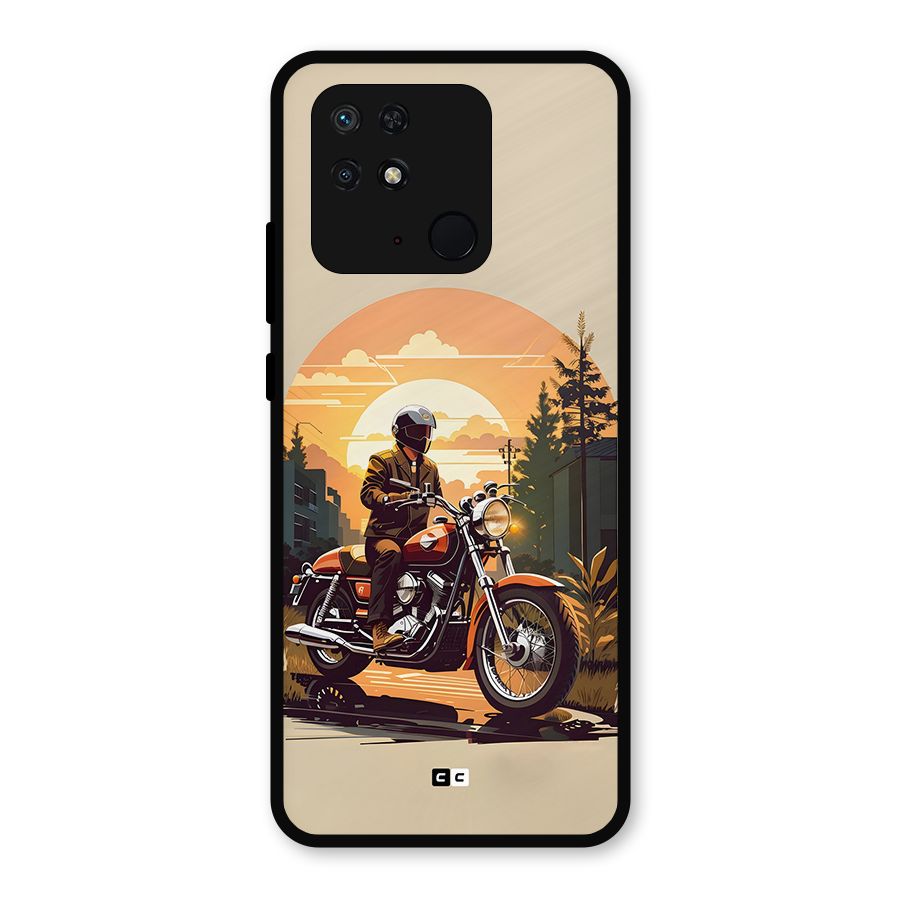 Vintage Bike Art Metal Back Case for Redmi 10