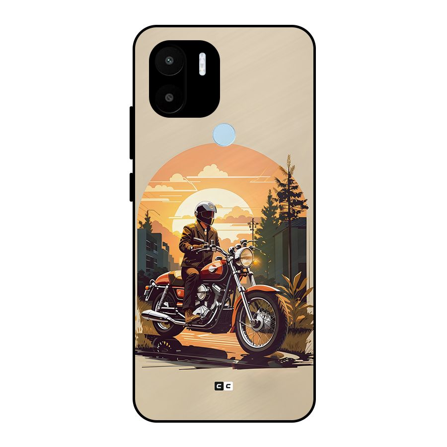 Vintage Bike Art Metal Back Case for Redmi A1 Plus