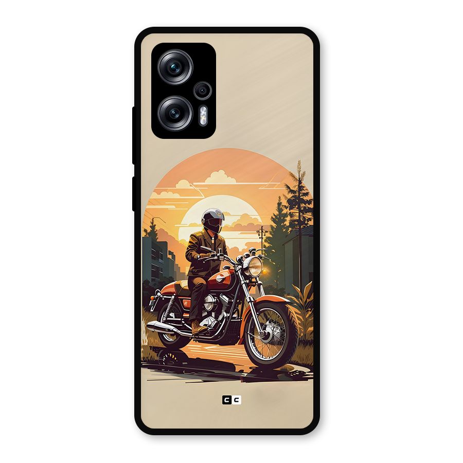 Vintage Bike Art Metal Back Case for Redmi K50i