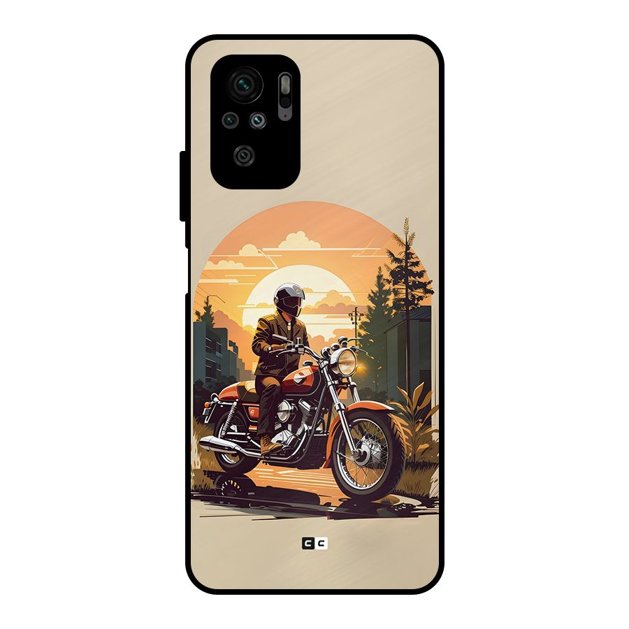 Vintage Bike Art Metal Back Case for Redmi Note 10S