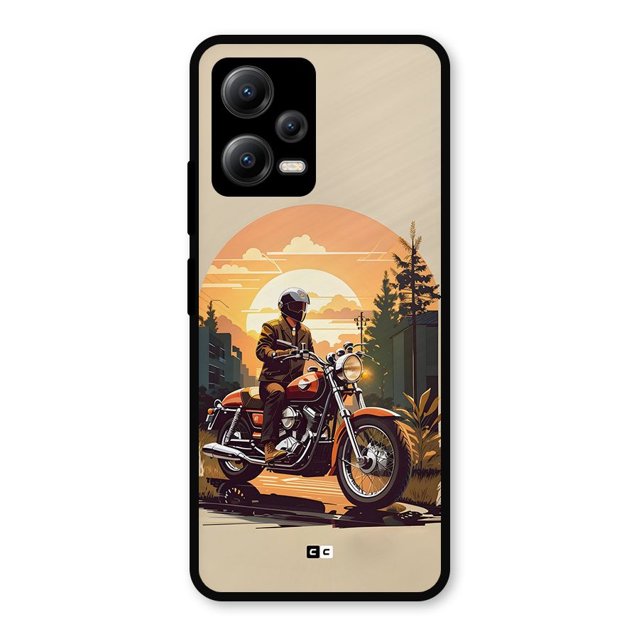 Vintage Bike Art Metal Back Case for Redmi Note 12 5G