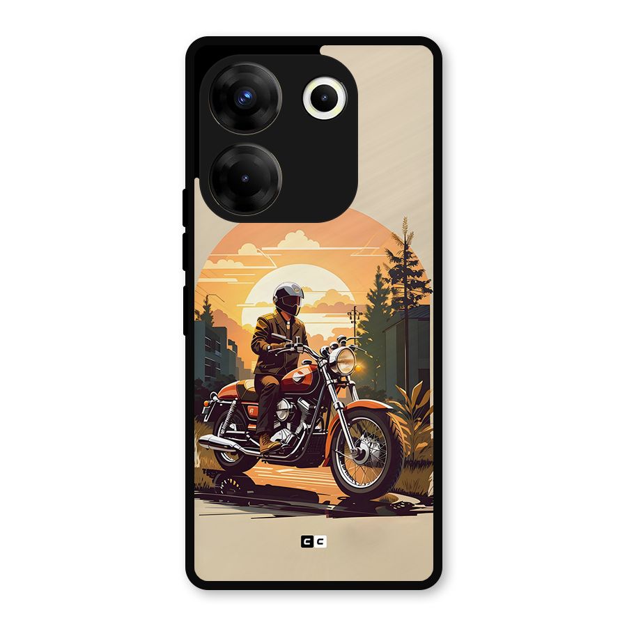 Vintage Bike Art Metal Back Case for Tecno Camon 20 Pro