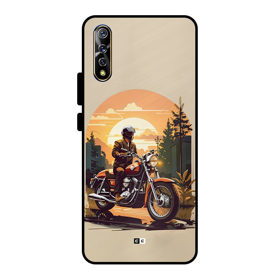 Vintage Bike Art Metal Back Case for Vivo S1