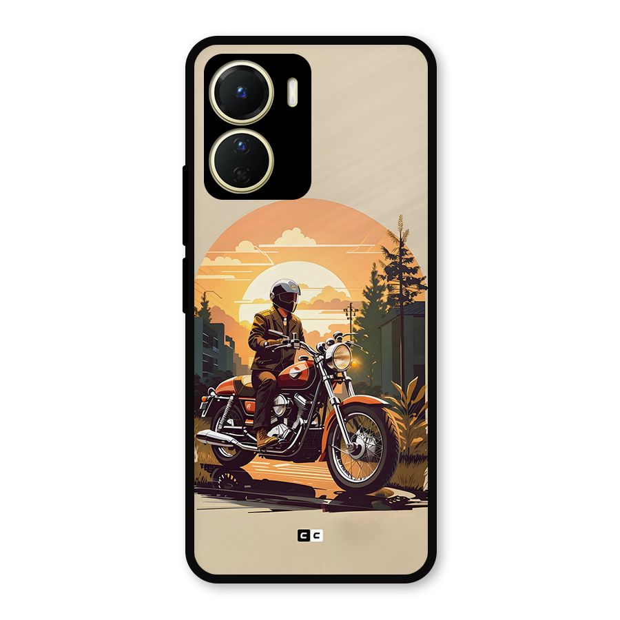 Vintage Bike Art Metal Back Case for Vivo T2x