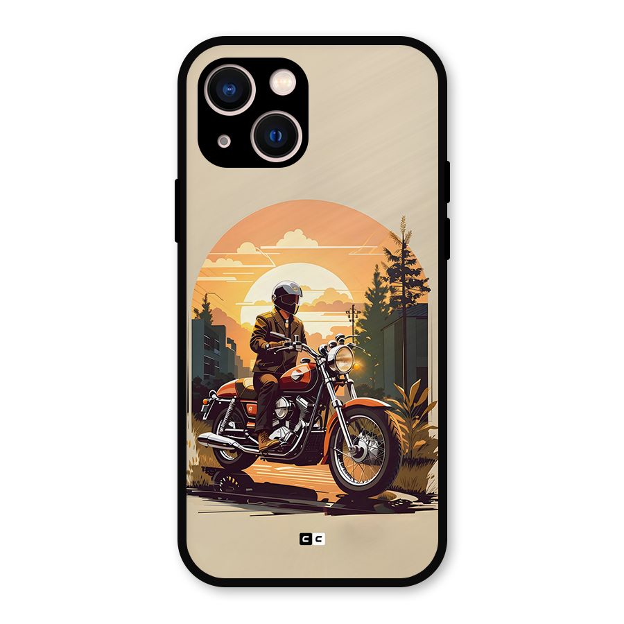 Vintage Bike Art Metal Back Case for iPhone 13