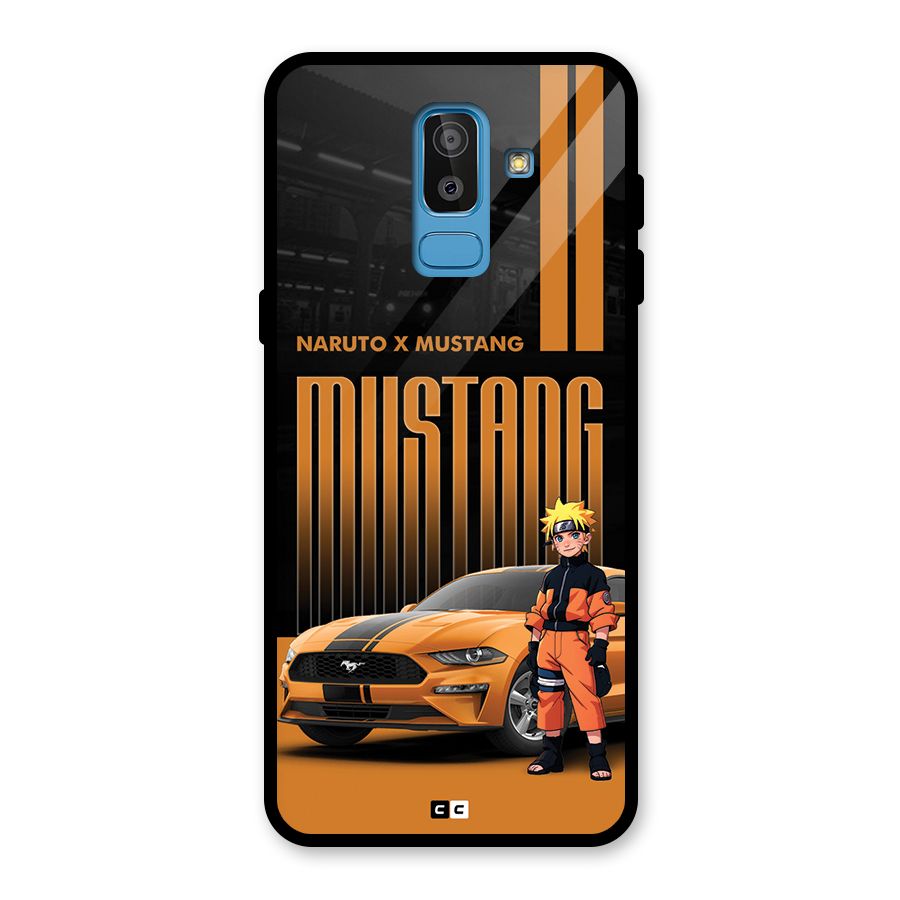 Vintage Car Boy Glass Back Case for Galaxy J8