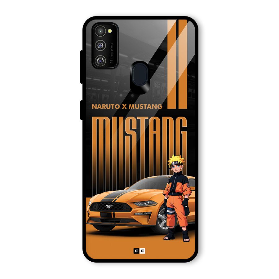 Vintage Car Boy Glass Back Case for Galaxy M21
