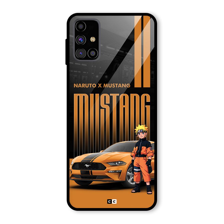 Vintage Car Boy Glass Back Case for Galaxy M31s