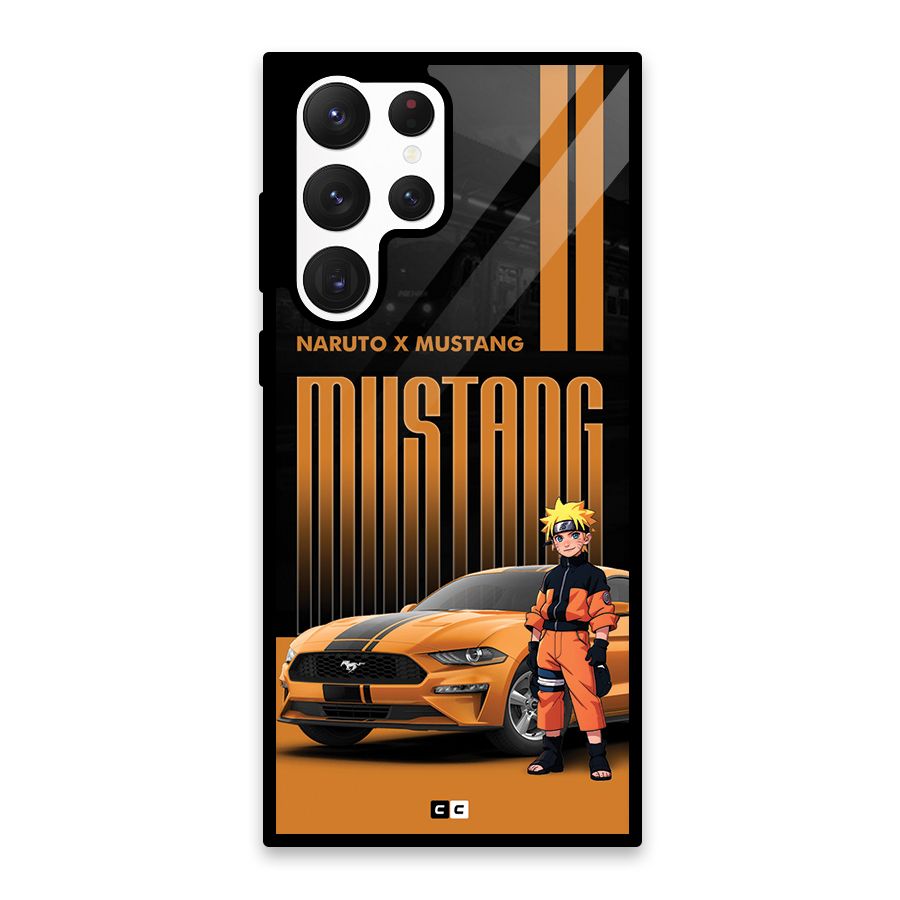 Vintage Car Boy Glass Back Case for Galaxy S22 Ultra 5G