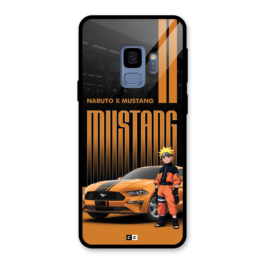 Vintage Car Boy Glass Back Case for Galaxy S9