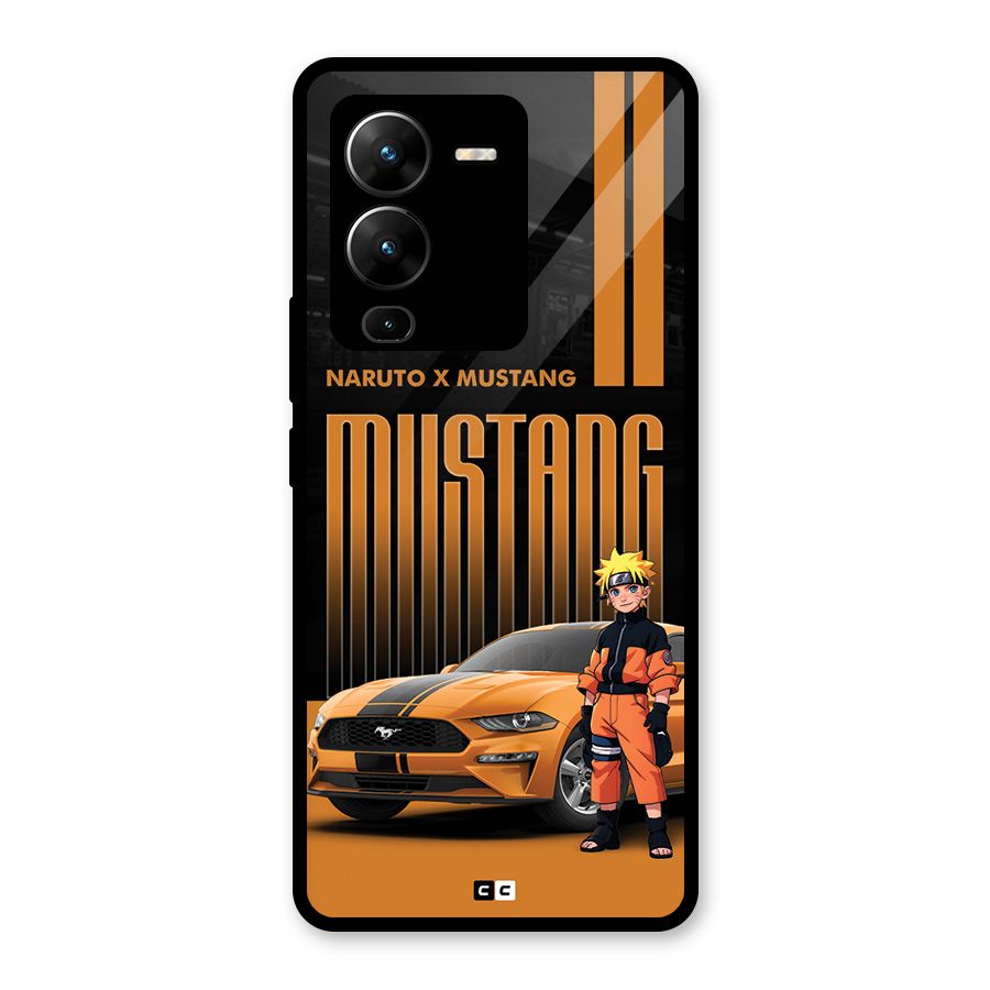 Vintage Car Boy Glass Back Case for Vivo V25 Pro