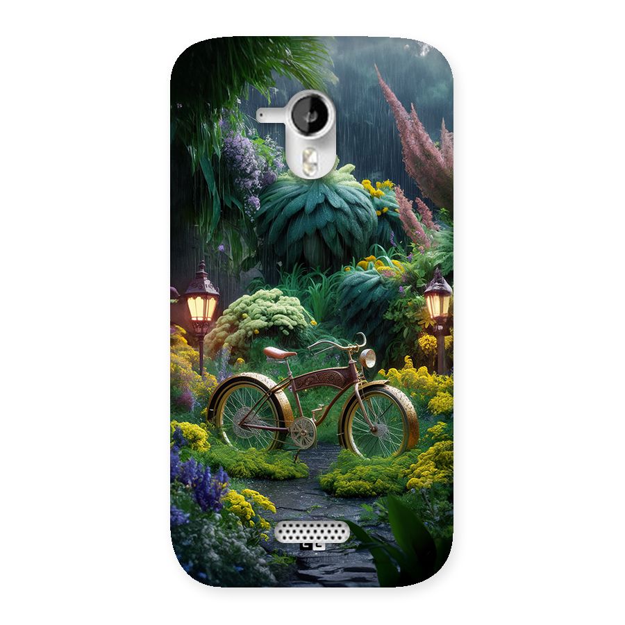 Vintage Cycle In Garden Back Case for Canvas HD A116