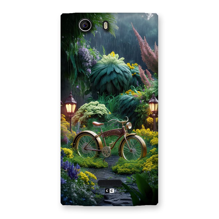 Vintage Cycle In Garden Back Case for Canvas Nitro 2 E311