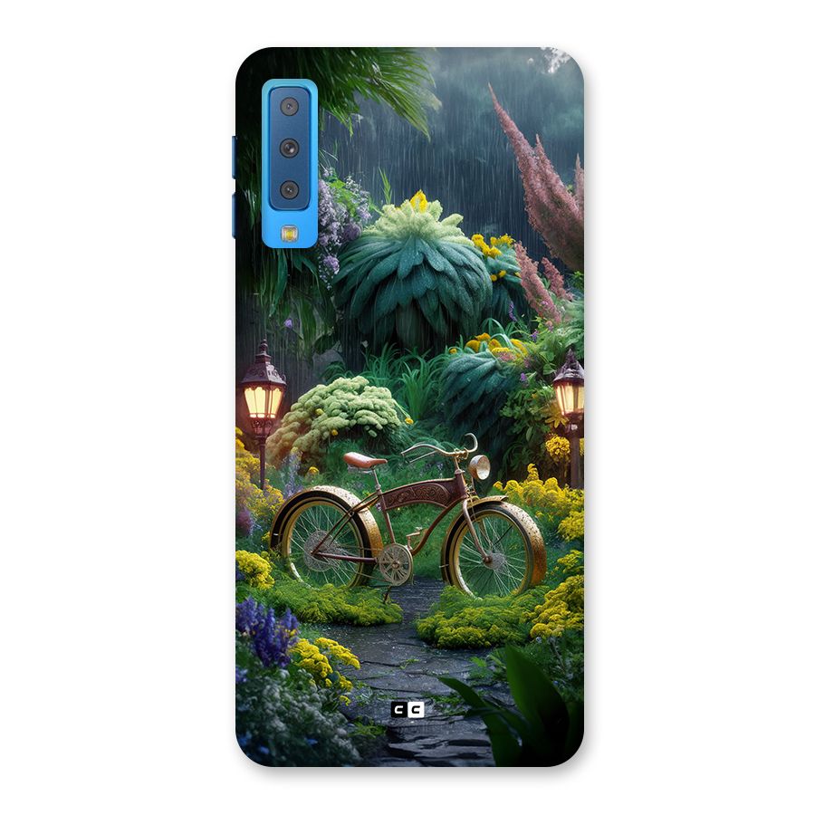 Vintage Cycle In Garden Back Case for Galaxy A7 (2018)