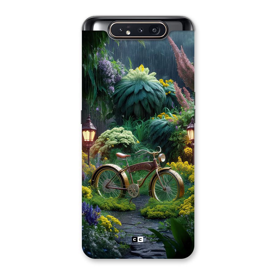 Vintage Cycle In Garden Back Case for Galaxy A80