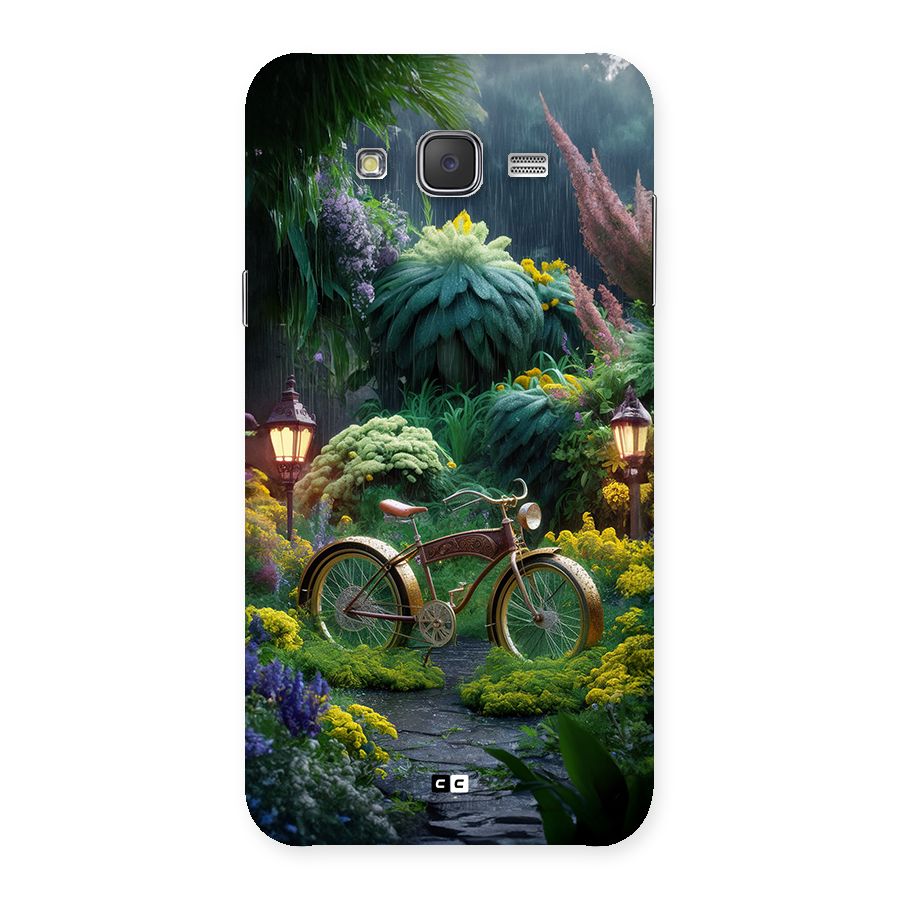 Vintage Cycle In Garden Back Case for Galaxy J7