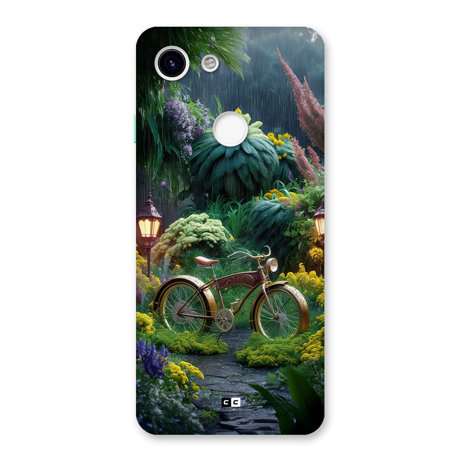 Vintage Cycle In Garden Back Case for Google Pixel 3
