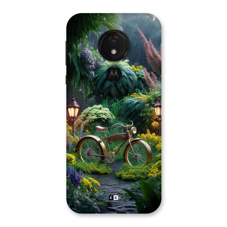 Vintage Cycle In Garden Back Case for Moto G7 Power