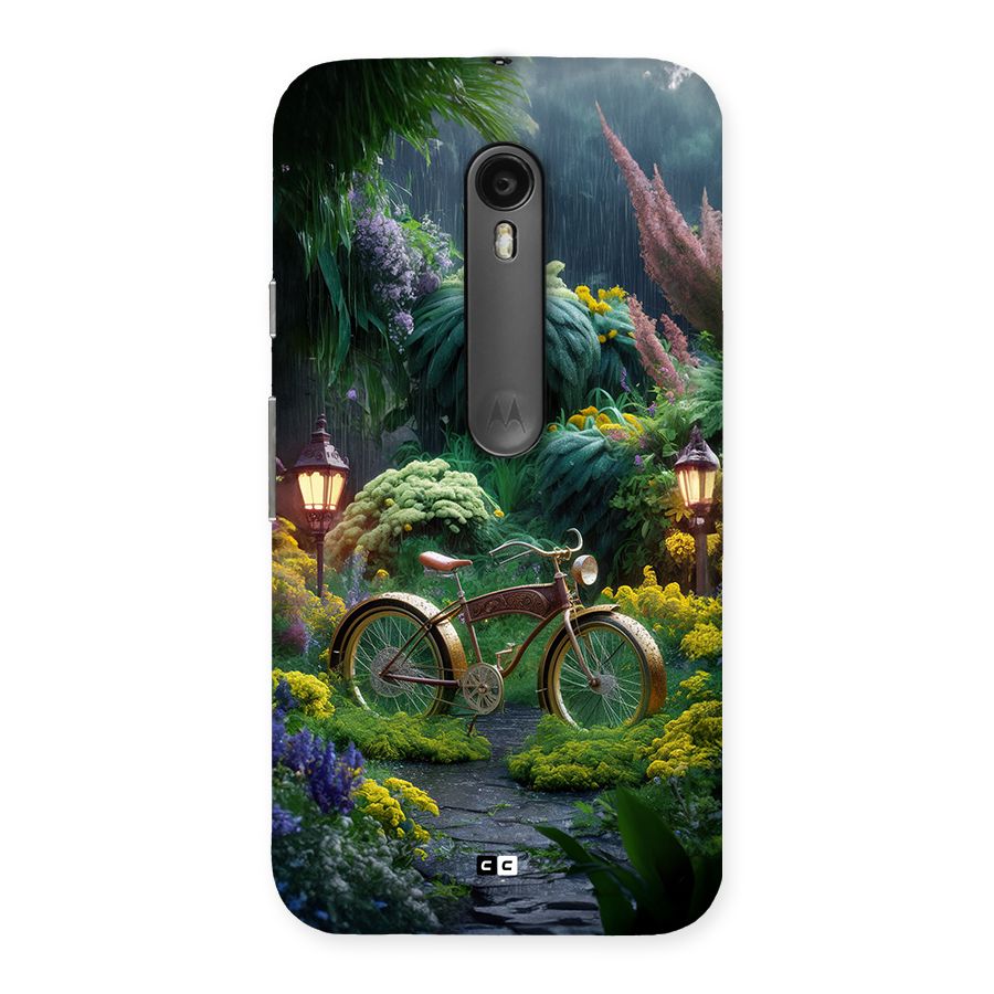 Vintage Cycle In Garden Back Case for Moto G Turbo
