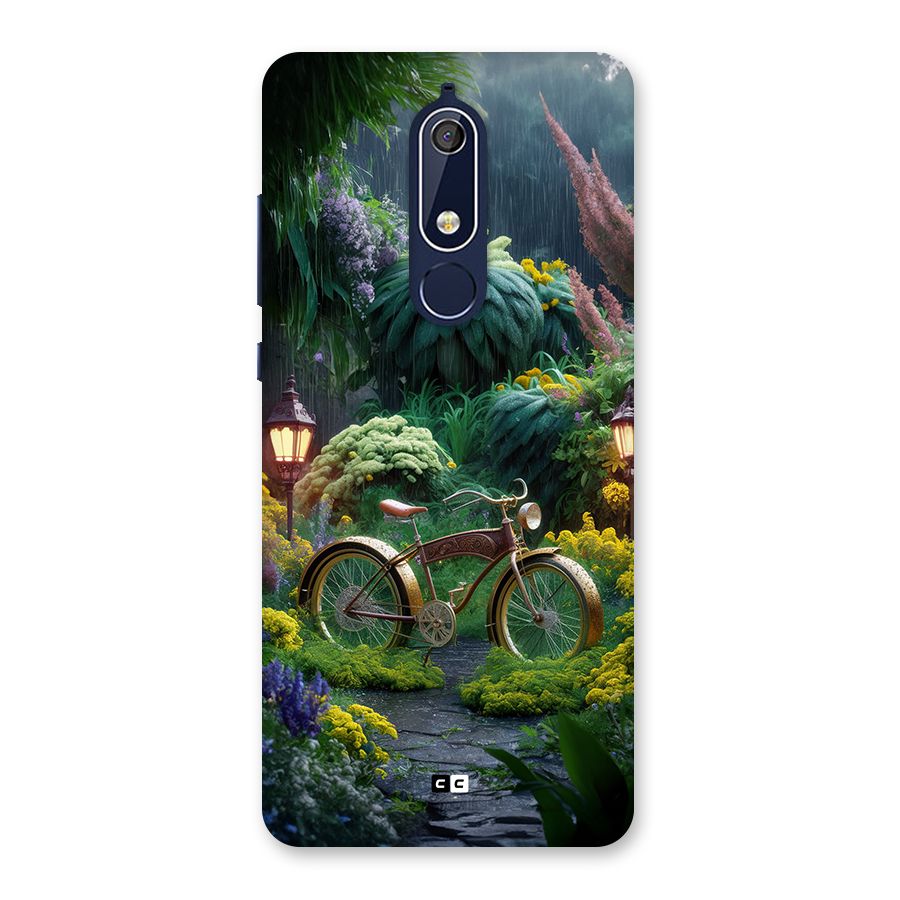 Vintage Cycle In Garden Back Case for Nokia 5.1