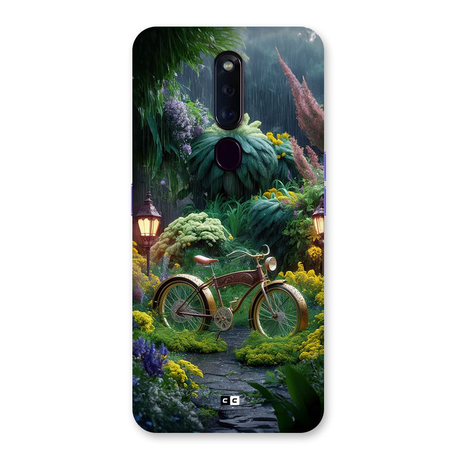 Vintage Cycle In Garden Back Case for Oppo F11 Pro