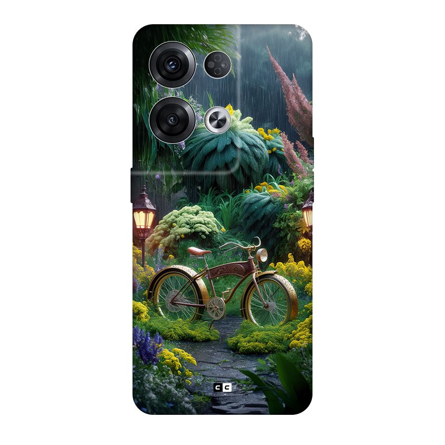 Vintage Cycle In Garden Back Case for Oppo Reno8 Pro 5G