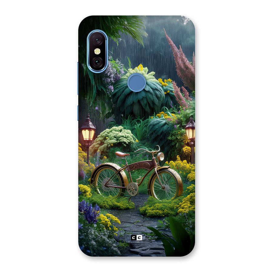 Vintage Cycle In Garden Back Case for Redmi Note 6 Pro