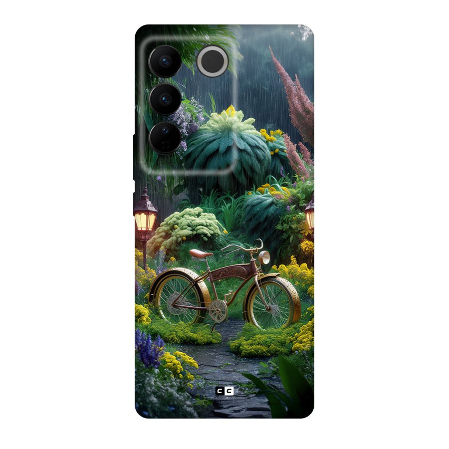 Vintage Cycle In Garden Back Case for Vivo V27