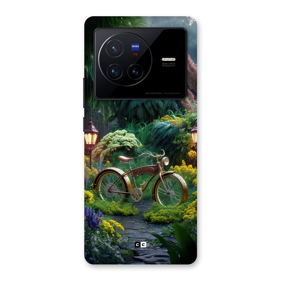 Vintage Cycle In Garden Back Case for Vivo X80