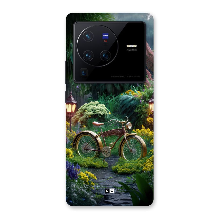 Vintage Cycle In Garden Back Case for Vivo X80 Pro