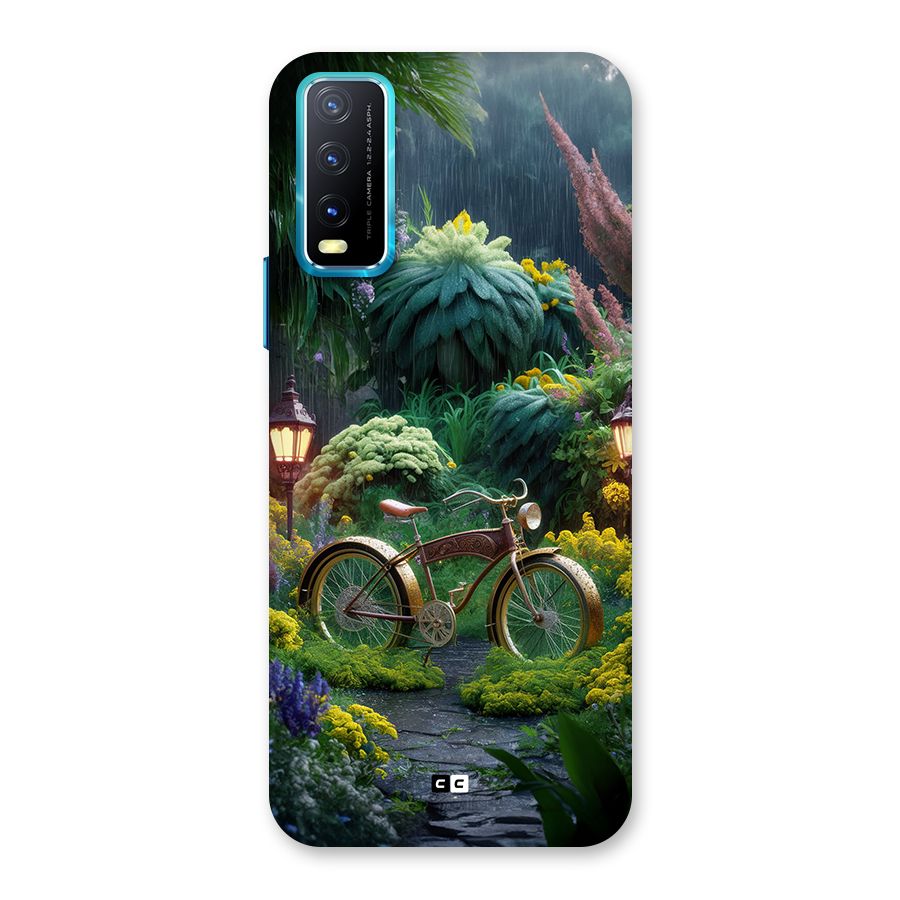 Vintage Cycle In Garden Back Case for Vivo Y20A