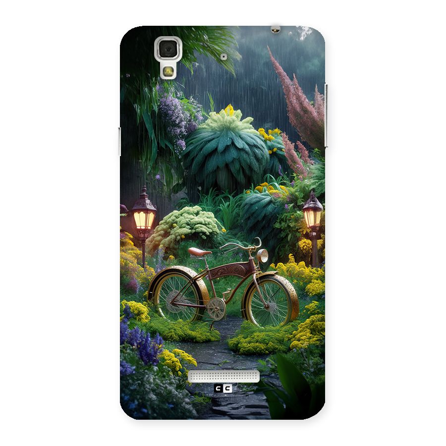Vintage Cycle In Garden Back Case for YU Yureka Plus